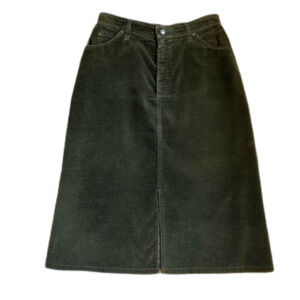 LEE Vintage Green Midi Cord Skirt Size Med